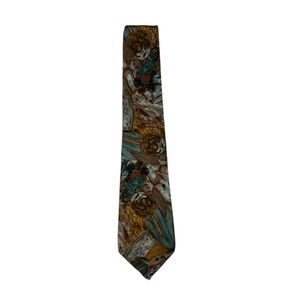 Vintage Italian Luxury Baroque Print Nino Cerruti Silk Crepe Wearable Art Tie